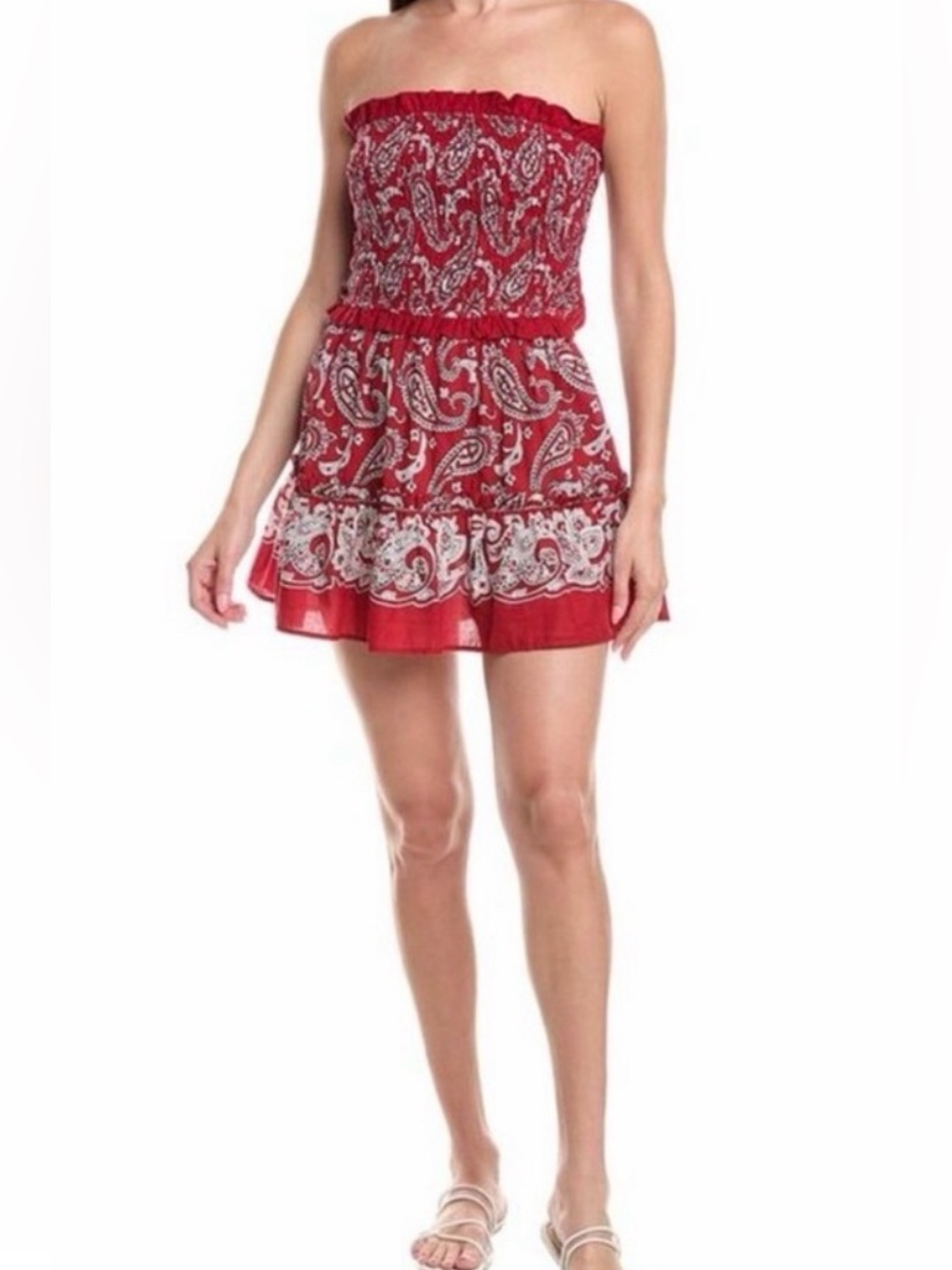 Sea New York Red Paisley Strapless Mini dress